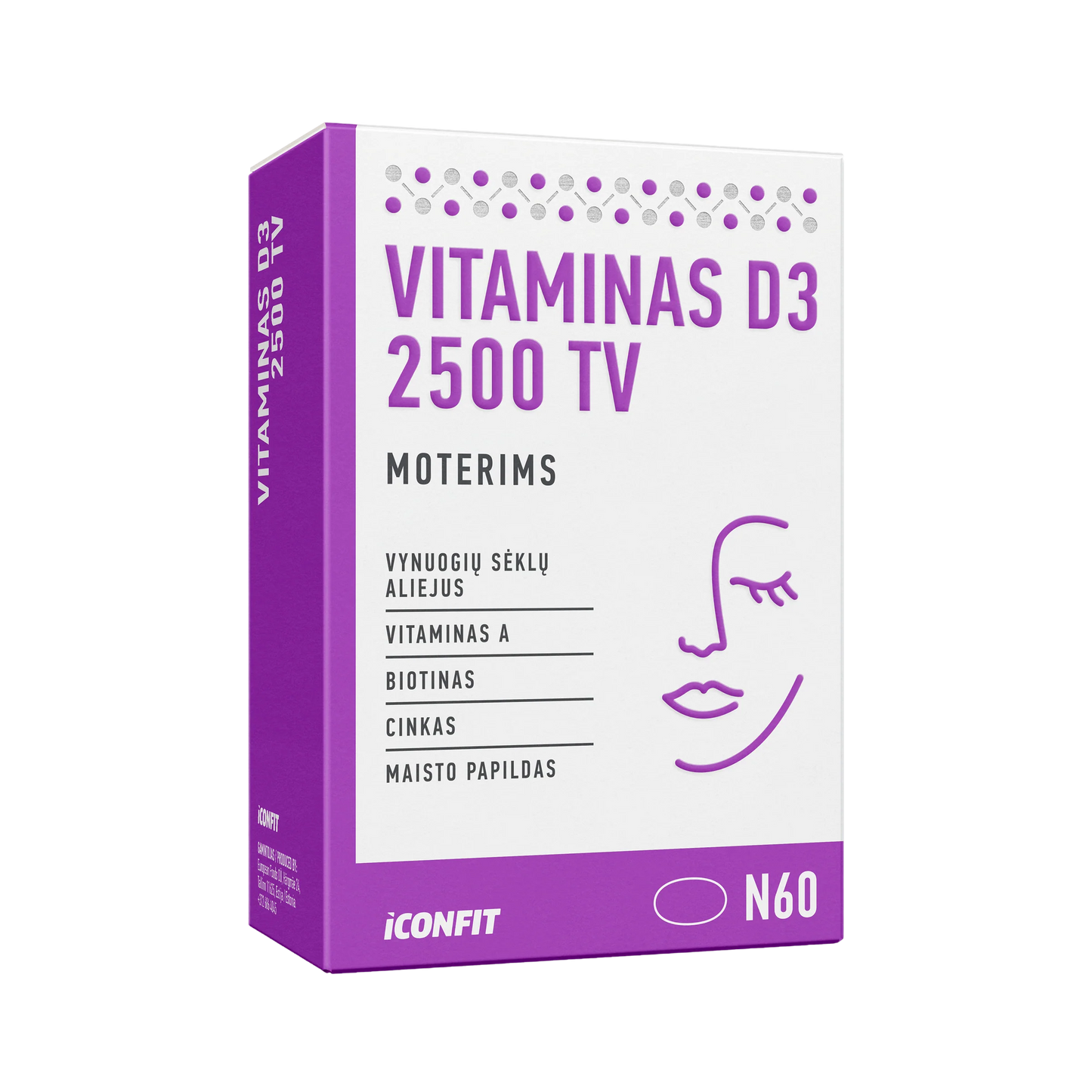 Vitaminas D3 + moterų grožiui, 60 tab.